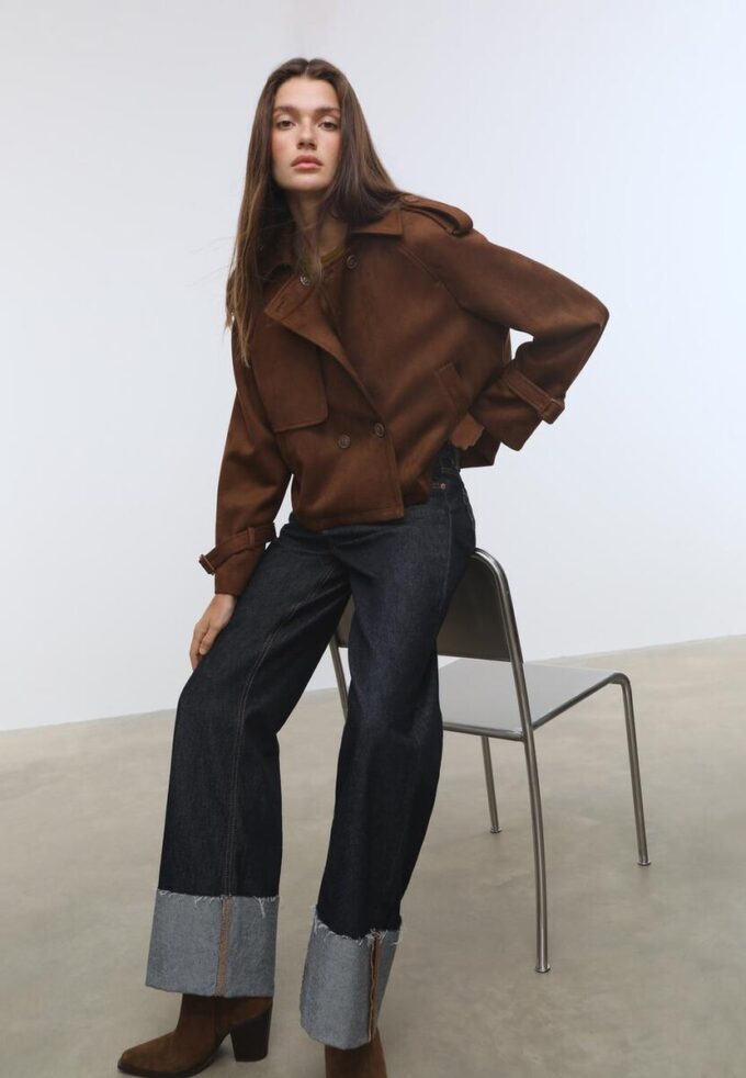 Manteau court en simili-daim Manteau court en simili-daim