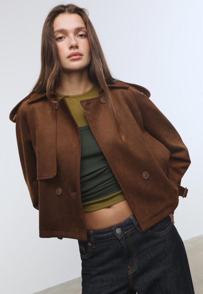 Manteau court en simili-daim Manteau court en simili-daim