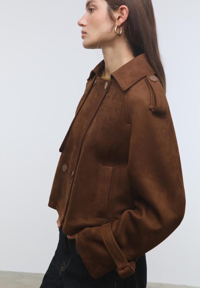 Manteau court en simili-daim Manteau court en simili-daim