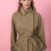 Manteau court fluide avec ceinture