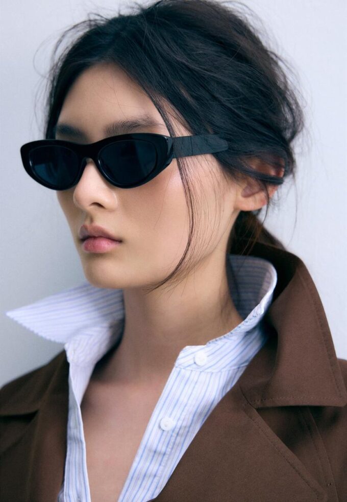 Manteau court fluide avec ceinture