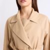 Manteau court fluide avec ceinture