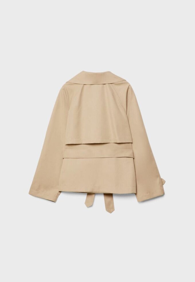 Manteau court fluide avec ceinture