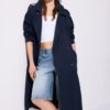 Manteau de trench long et fluide