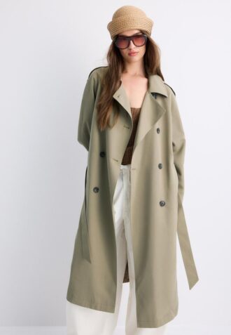 Manteau de trench long et fluide