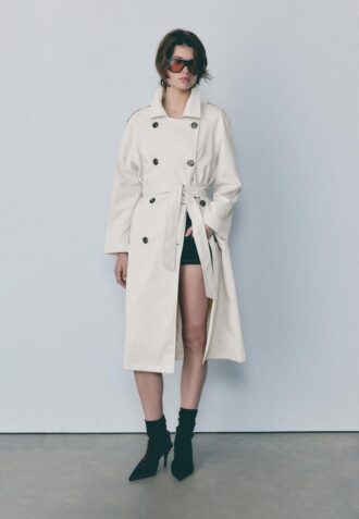 Manteau de trench long et fluide