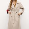 Manteau de trench long et fluide