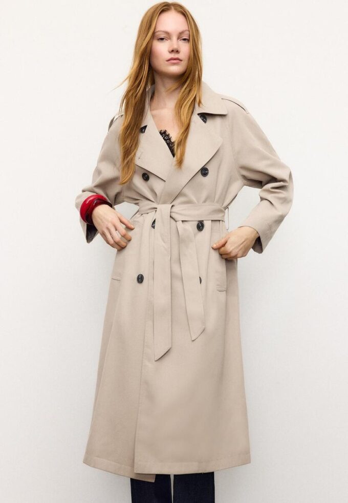 Manteau de trench long et fluide