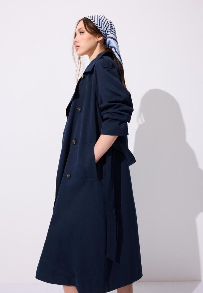 Manteau de trench long et fluide