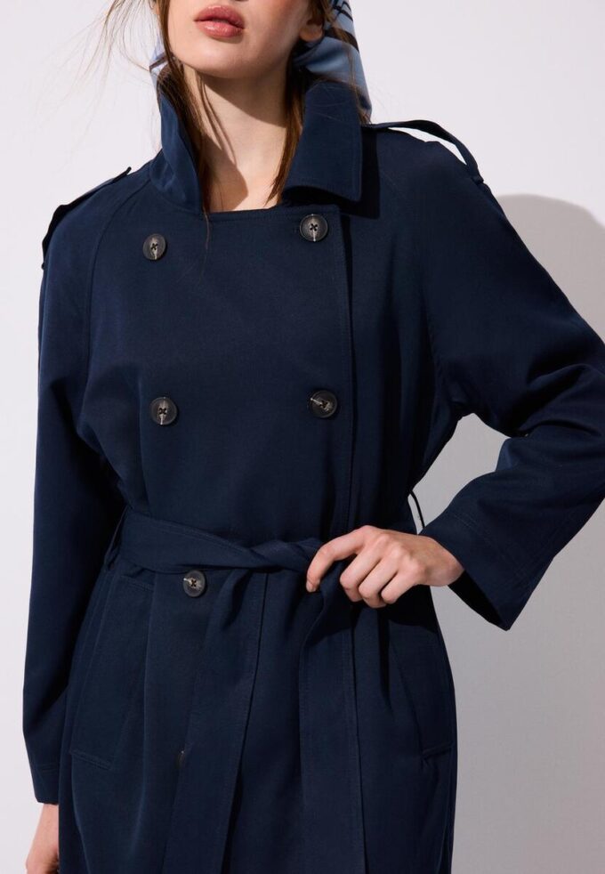 Manteau de trench long et fluide