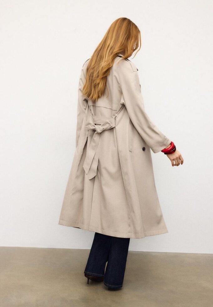 Manteau de trench long et fluide