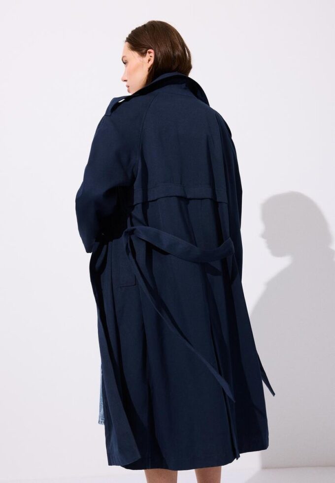 Manteau de trench long et fluide