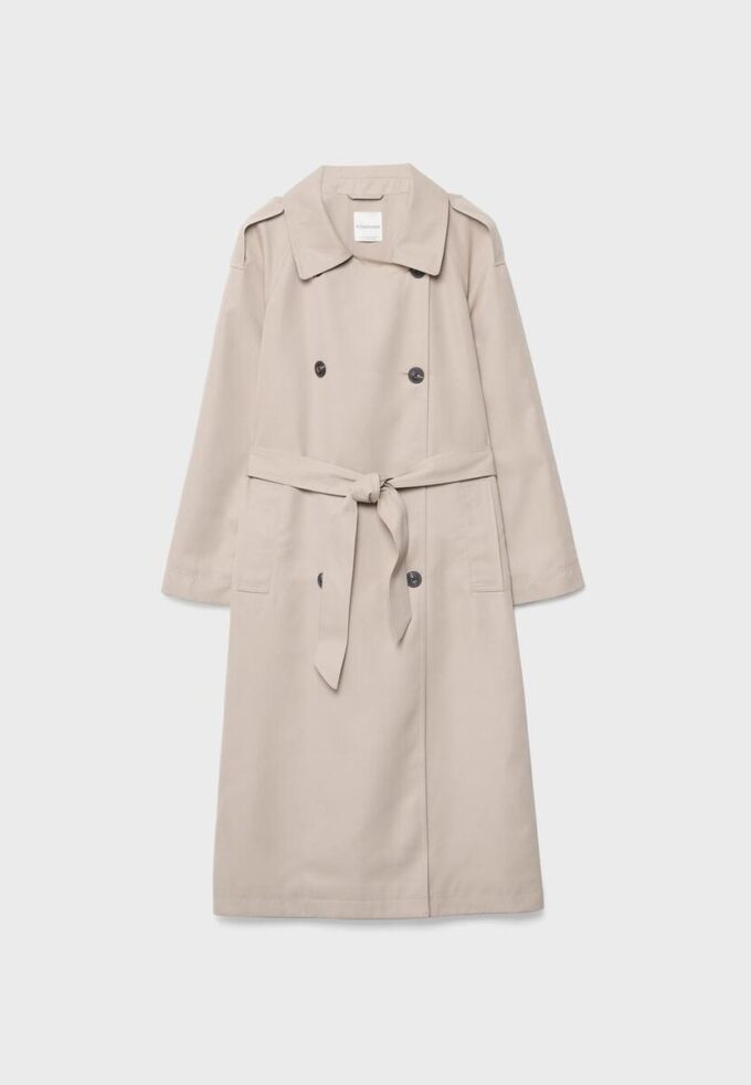 Manteau de trench long et fluide