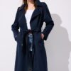 Manteau de trench long et fluide