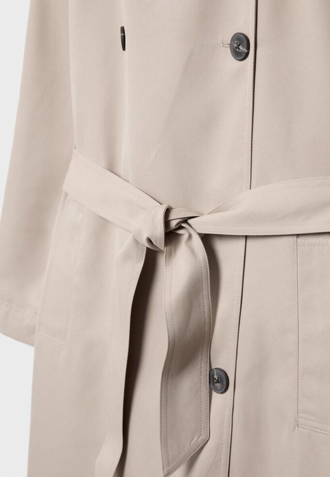 Manteau de trench long et fluide