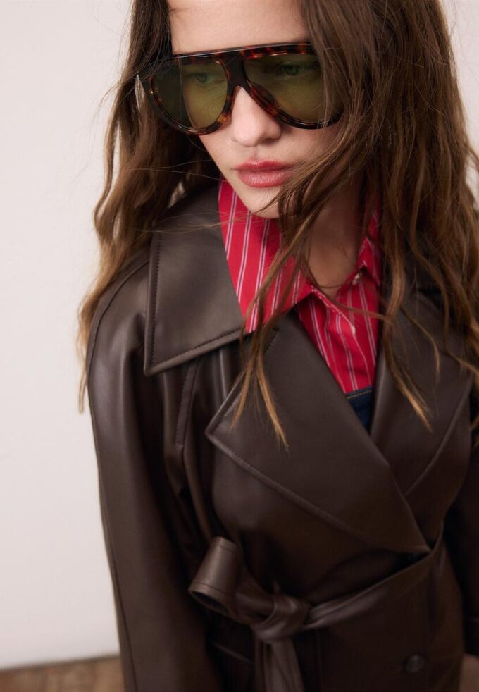 Manteau long en simili cuir Manteau long en simili cuir