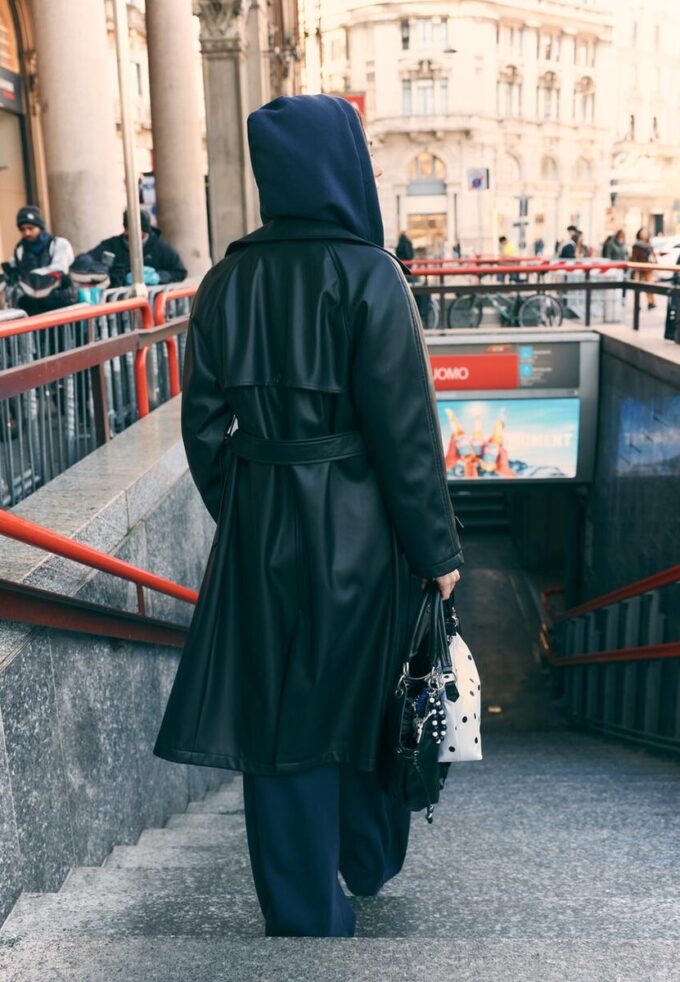 Manteau long en simili cuir Manteau long en simili cuir