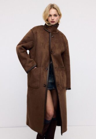 Manteau long réversible double face