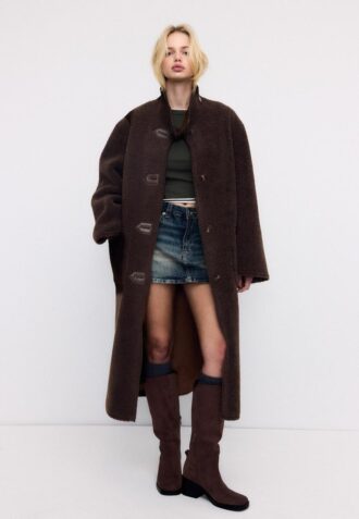 Manteau long réversible double face