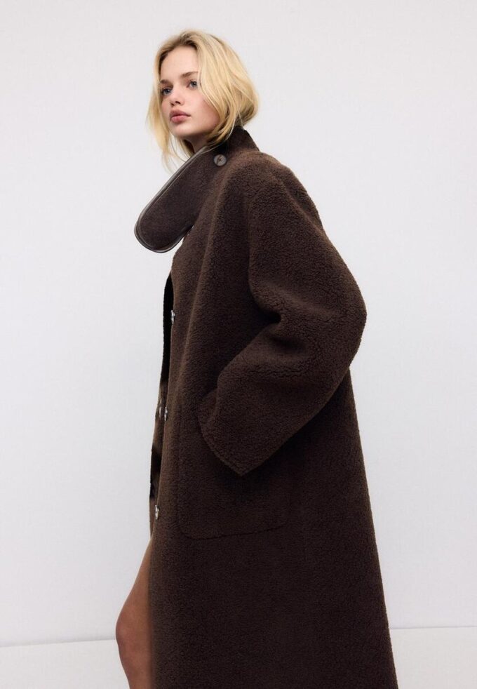 Manteau long réversible double face