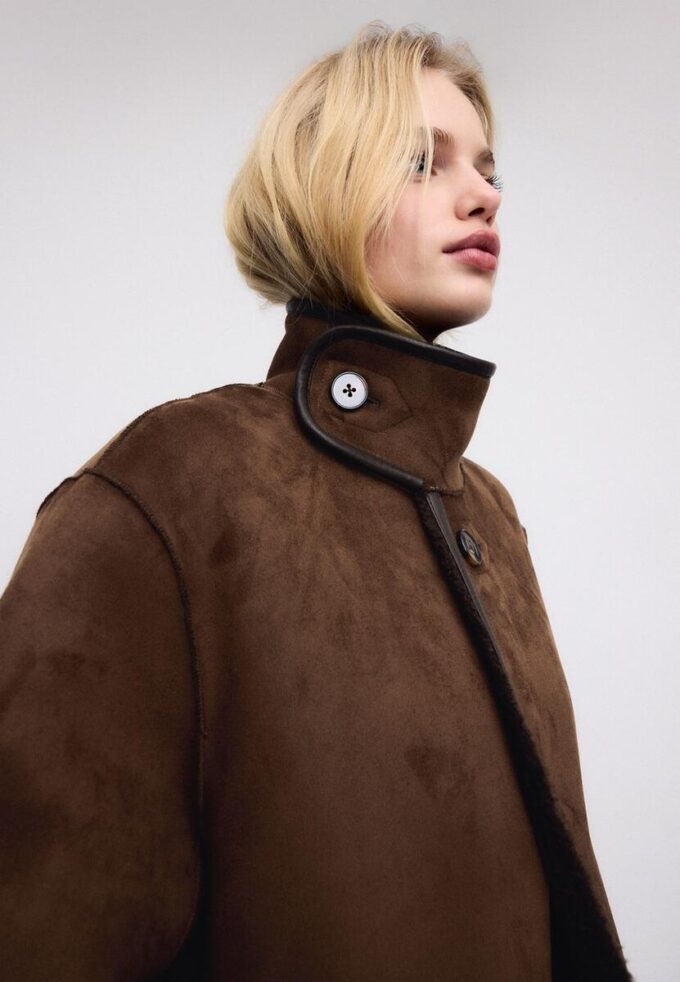 Manteau long réversible double face