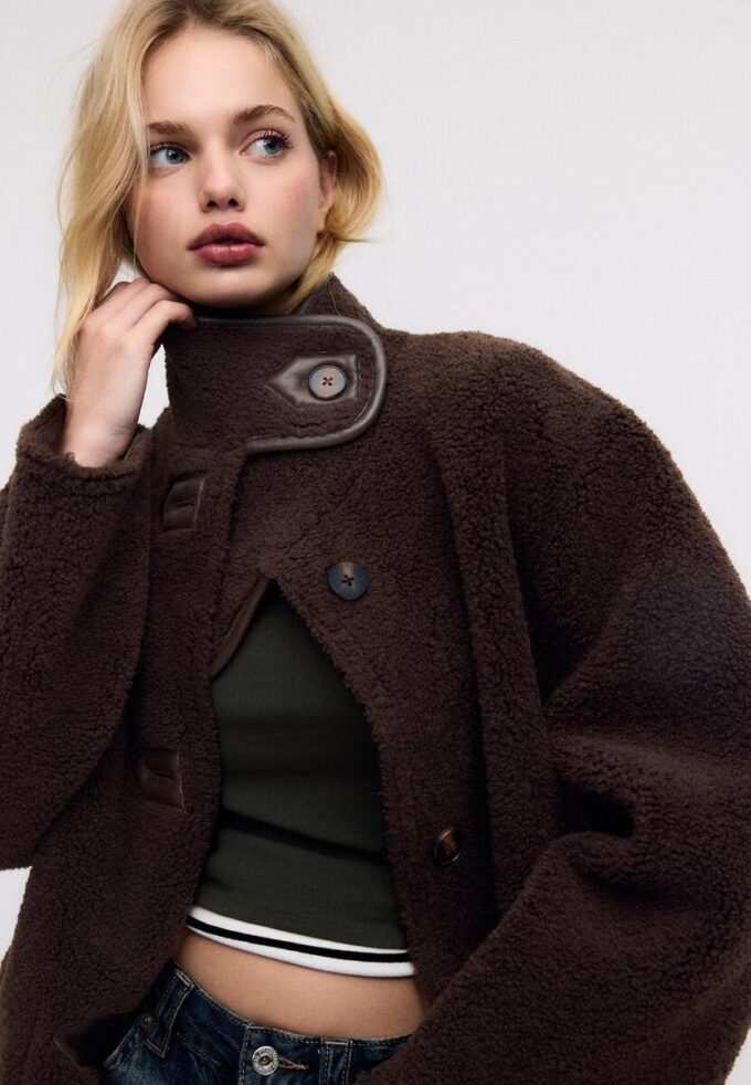 Manteau long réversible double face