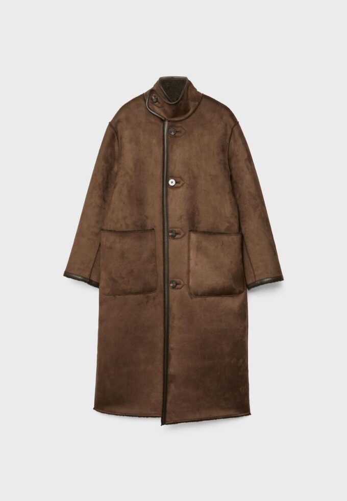 Manteau long réversible double face