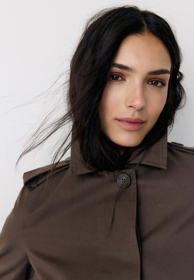 Manteau long à simple boutonnage