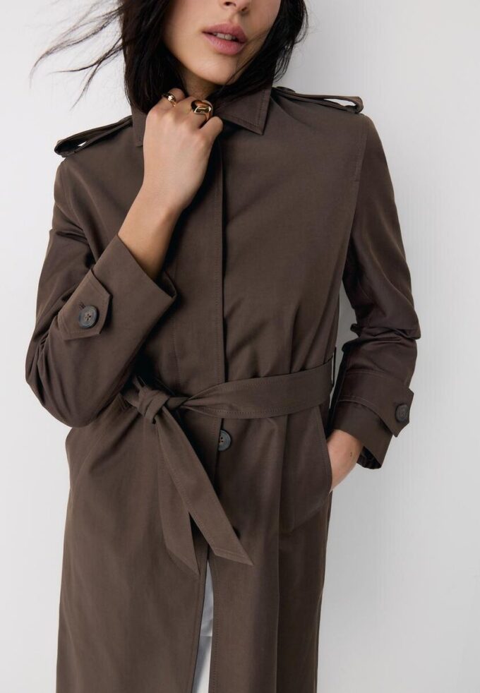 Manteau long à simple boutonnage