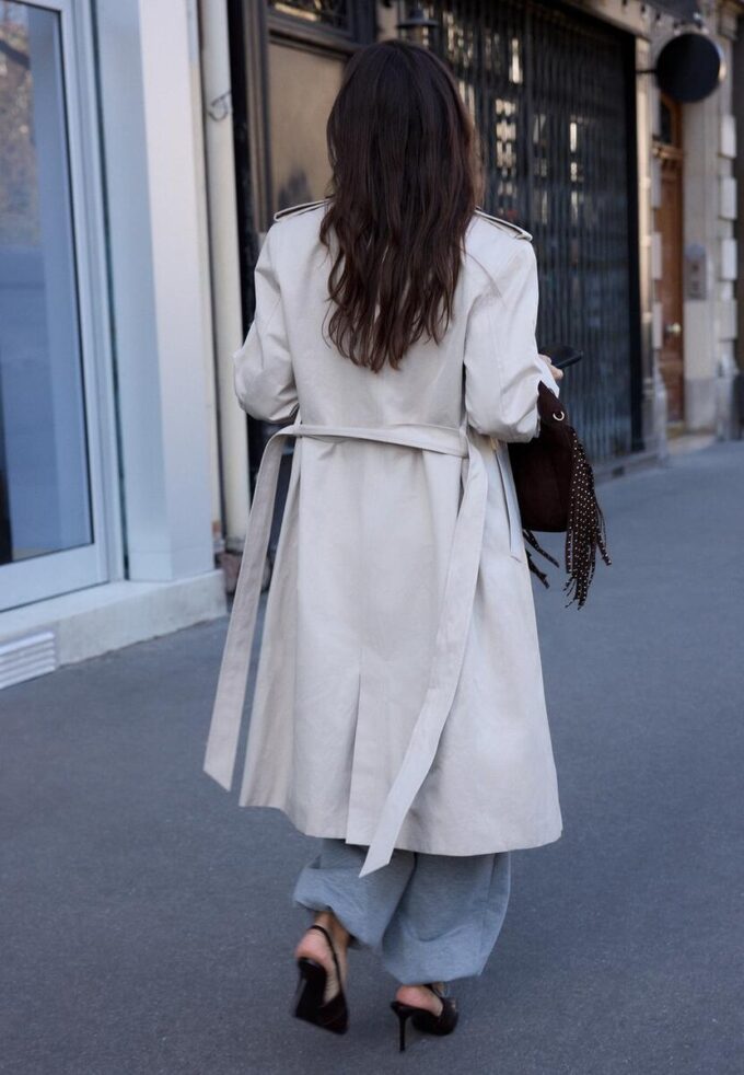 Manteau long à simple boutonnage