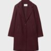 Manteau mi-long boutonné au toucher doux