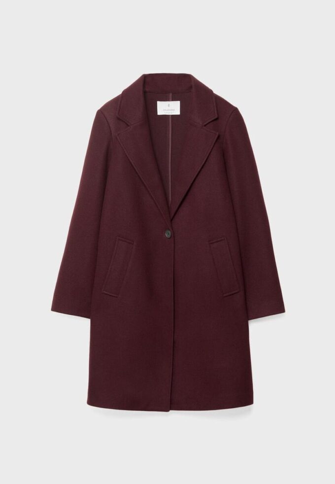 Manteau mi-long boutonné au toucher doux