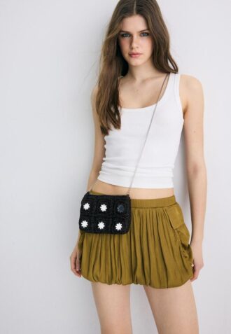 Mini sac à bandoulière en crochet avec miroir