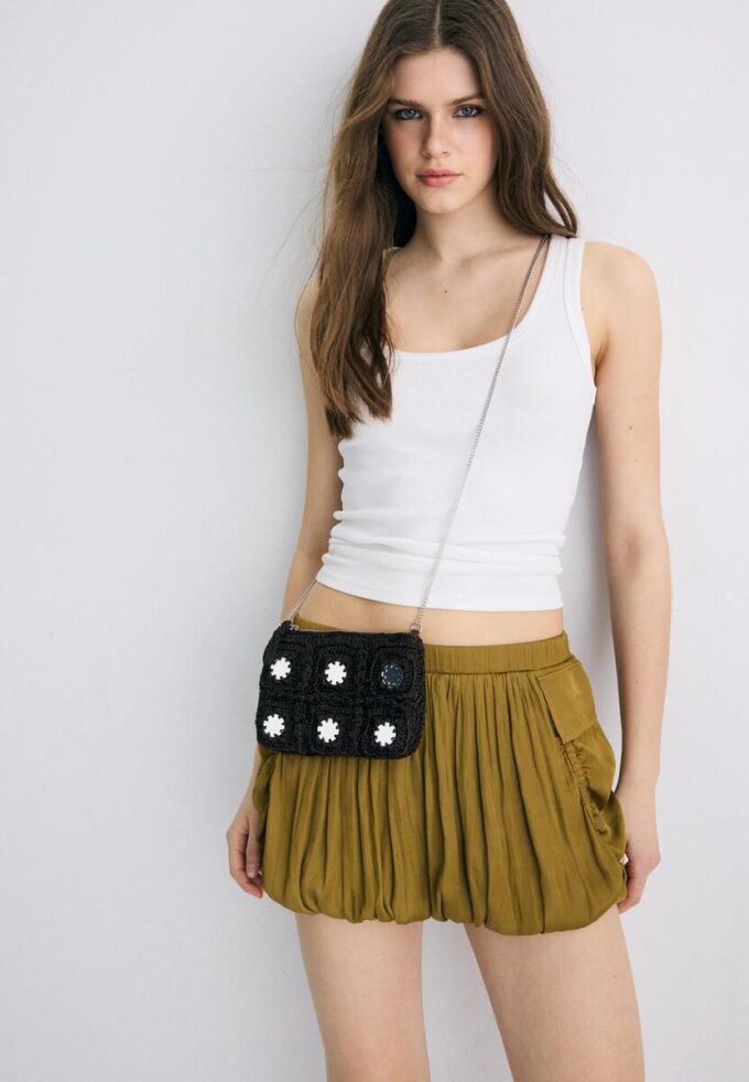 Mini sac à bandoulière en crochet avec miroir