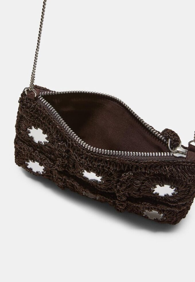 Mini sac à bandoulière en crochet avec miroir