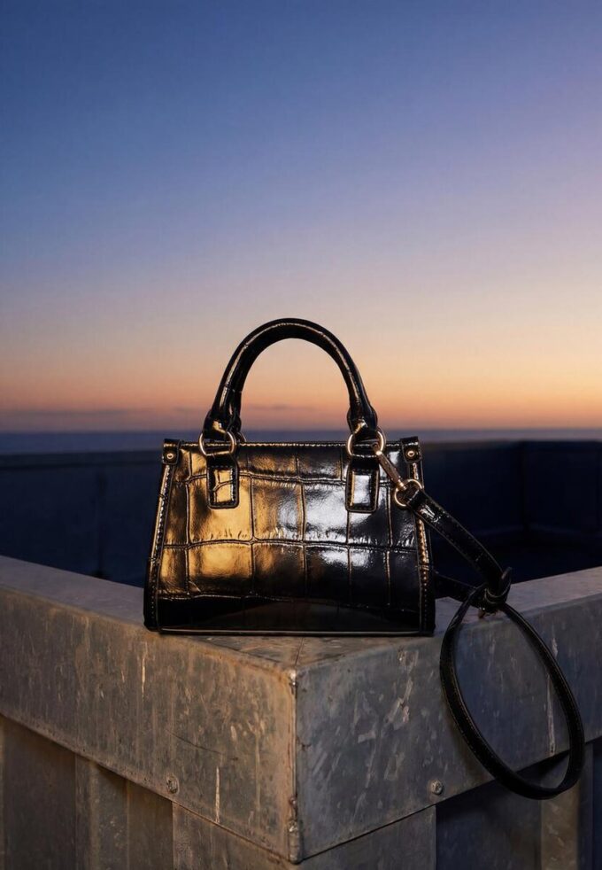 Mini sac fourre-tout à bandoulière effet noix de coco