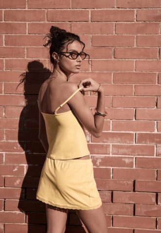 Mini-Skort à bordure en dentelle