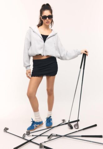 Mini-Skort à bordure en dentelle