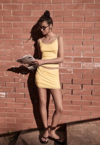 Mini-Skort à bordure en dentelle