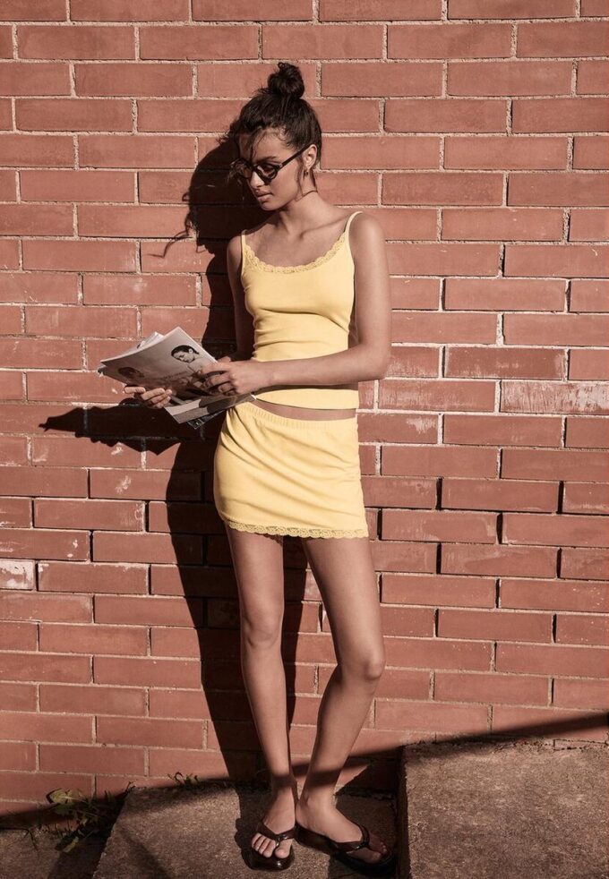 Mini-Skort à bordure en dentelle Mini-Skort à bordure en dentelle