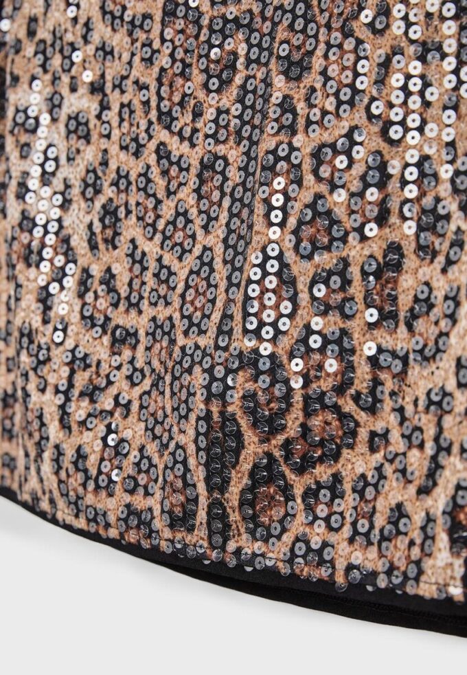 Mini-Skort à paillettes imprimé animal