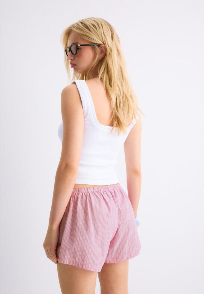 Mini-Skort-sarong rayé brodé Mini-Skort-sarong rayé brodé