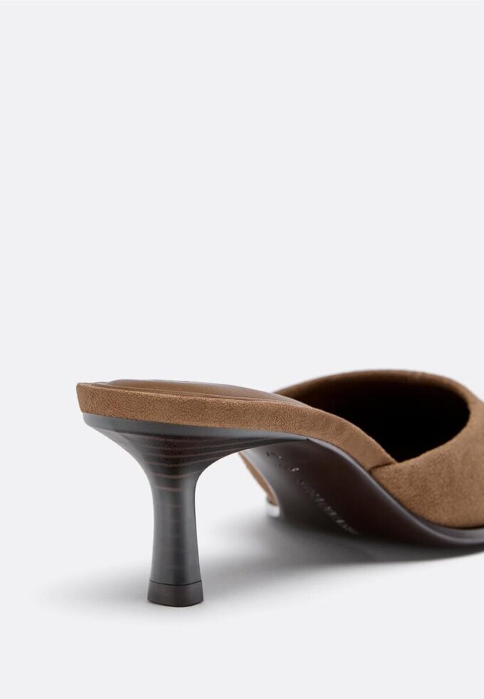 Mules à talons bobines en cuir