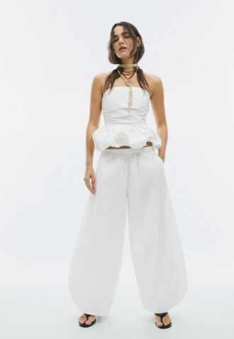 Pantalon ample en popeline