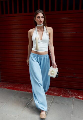 Pantalon ample en popeline