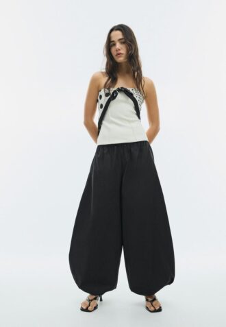 Pantalon ample en popeline