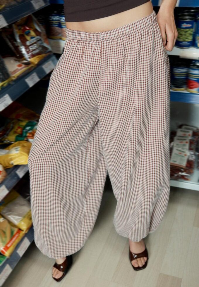 Pantalon ample en popeline