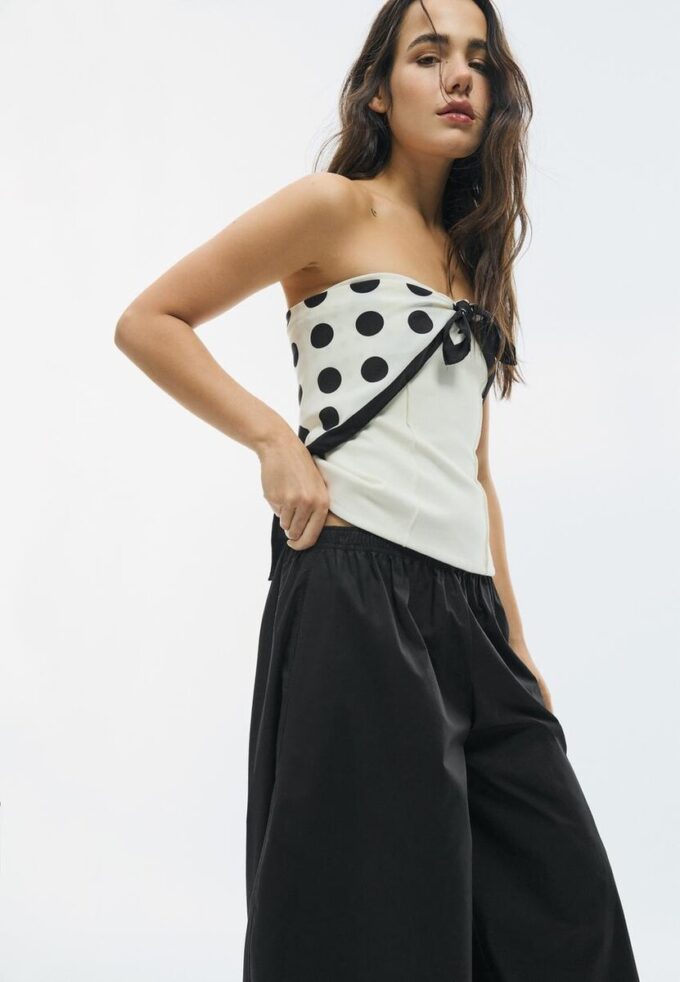 Pantalon ample en popeline