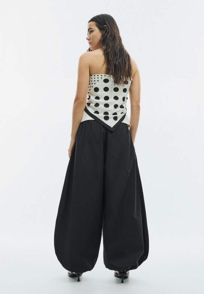 Pantalon ample en popeline