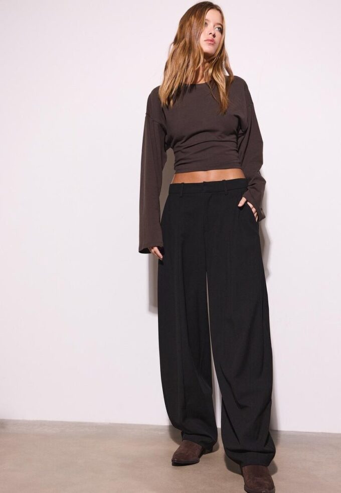 Pantalon baggy élégant avec détails de coutures